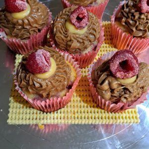 Raspberry and passionfruit cupcakes